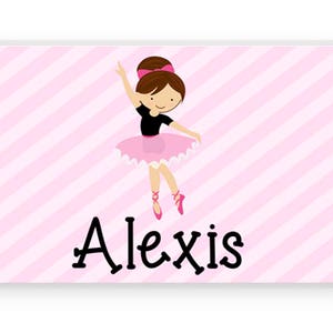 Ballerina Personalized Placemat, Customized Placemats for kids, Dance Placemat, Personalized Kids Gift, Personalized Placemats for kids