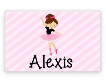 Ballerina Personalized Placemat, Customized Placemats for kids, Dance Placemat, Personalized Kids Gift, Personalized Placemats for kids