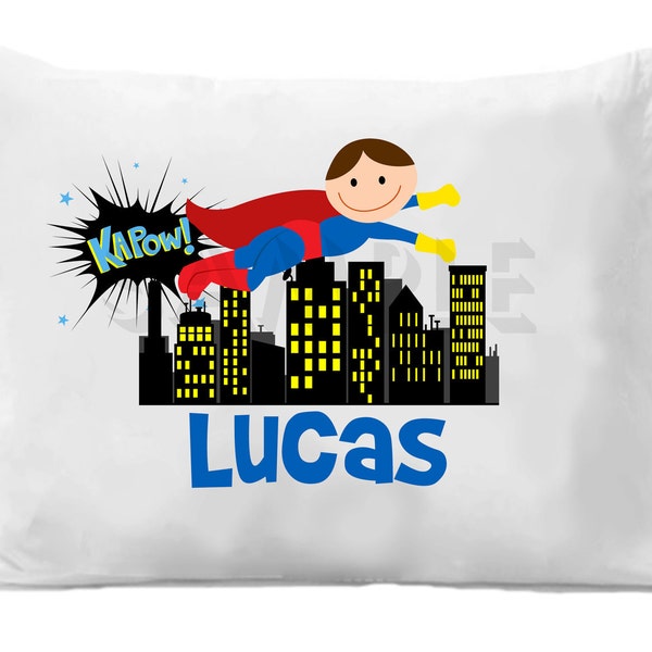 Superhero Pillow Case Superhero Personalized Pillow Case