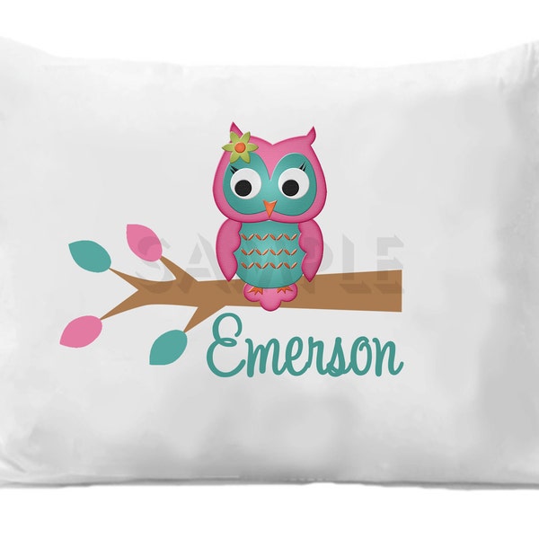 Owl Pillowcase, Personalized Owl Pillow Case