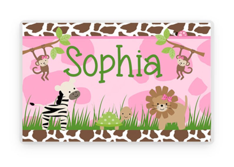 Animal Jungle Placemat Kids Personalized Place Mat Jungle Etsy