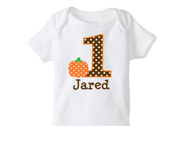 Fall Pumpkin Shirt , 1st Fall Halloween Birthday Tshirt or Bodysuit Boys or Girls image 2