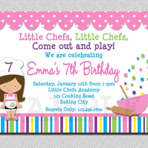 Cooking Birthday Party Invitation Cooking Baking Birthday Party Invitations Printable