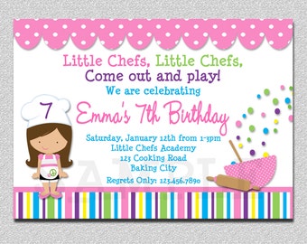 Cooking Birthday Party Invitation Cooking Baking Birthday Party Invitations Printable