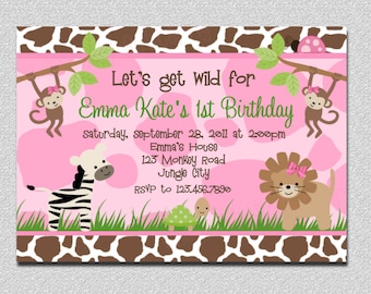 Safari Birthday Invitation, Jungle Birthday Invitation, Safari Part, Jungle Party, Jungle Invitation, Zoo Birthday Invitation, Animal Party