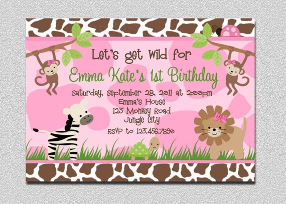Safari Birthday Invitation, Jungle Birthday Invitation, Safari Part, Jungle Party, Jungle Invitation, Zoo Birthday Invitation, Animal Party Il_570xn