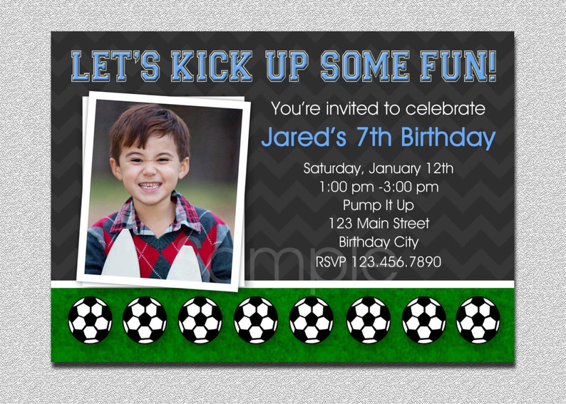 Soccer Birthday Invitation Soccer Birthday Party Invitation Printable image 1