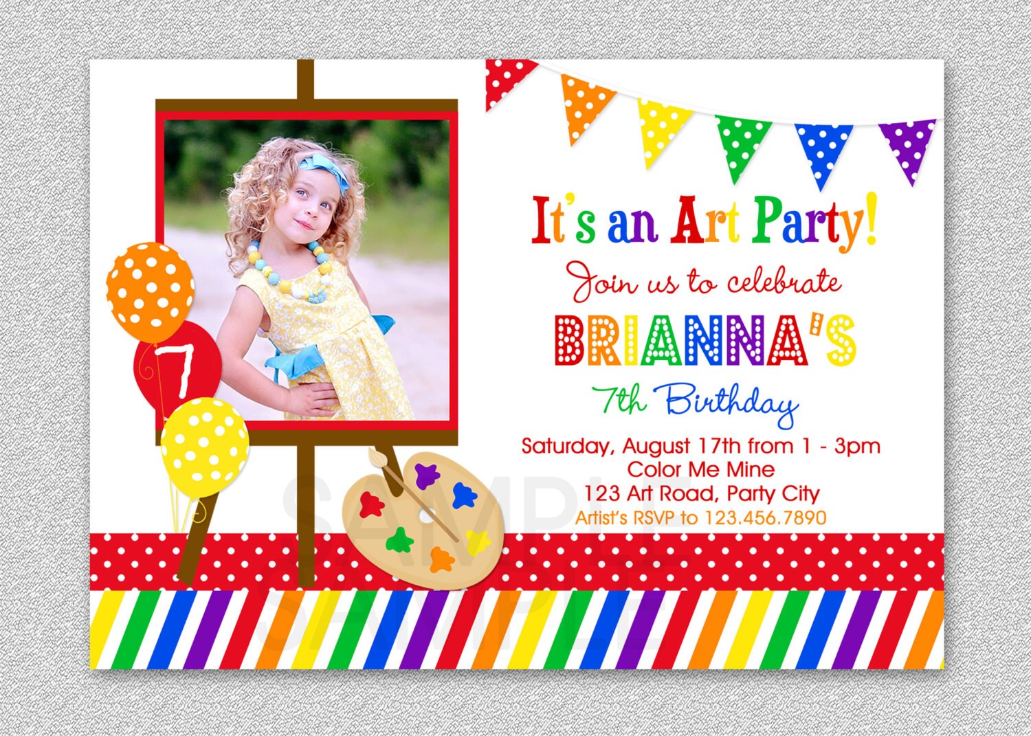 art-birthday-party-invitations-paint-and-create-art-birthday-etsy-espa-a