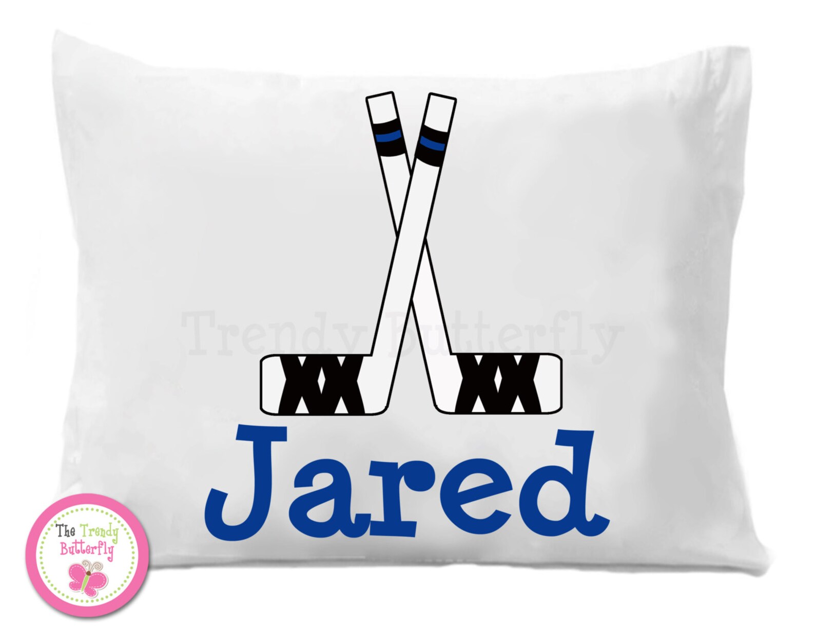 Hockey Stick Personalized Pillow Case Hockey Sports Pillow Etsy