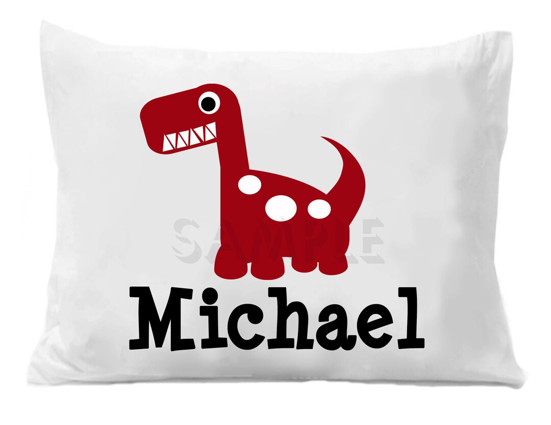 Dinosaur Pillow Case Personalized Pillowcase Girls or Boys Etsy