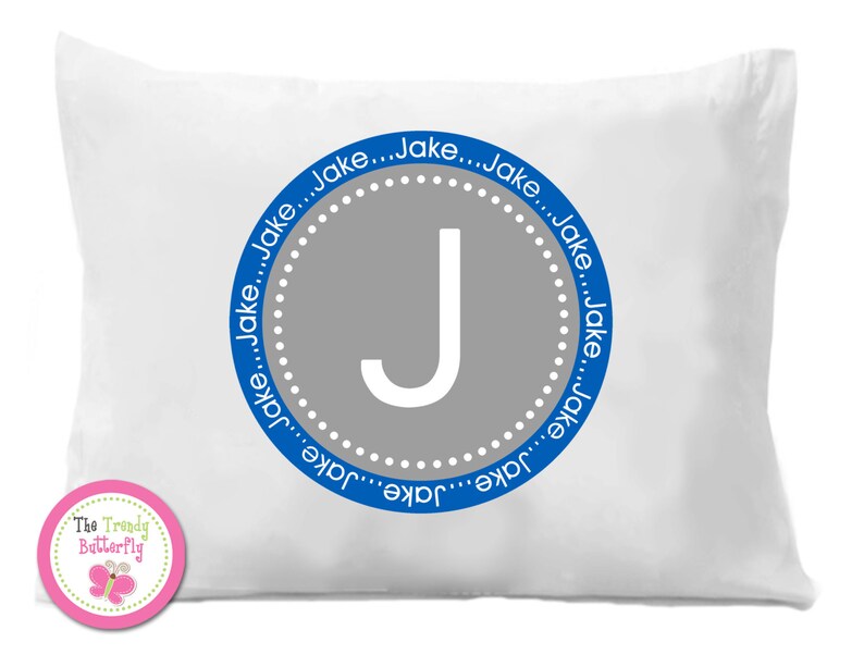 Monogrammed Name Boys Personalized Pillow Case Etsy