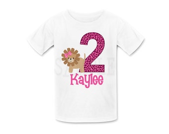 Lion Birthday  TShirt or Bodysuit Personalized Lion Birthday Shirt Boys or Girls