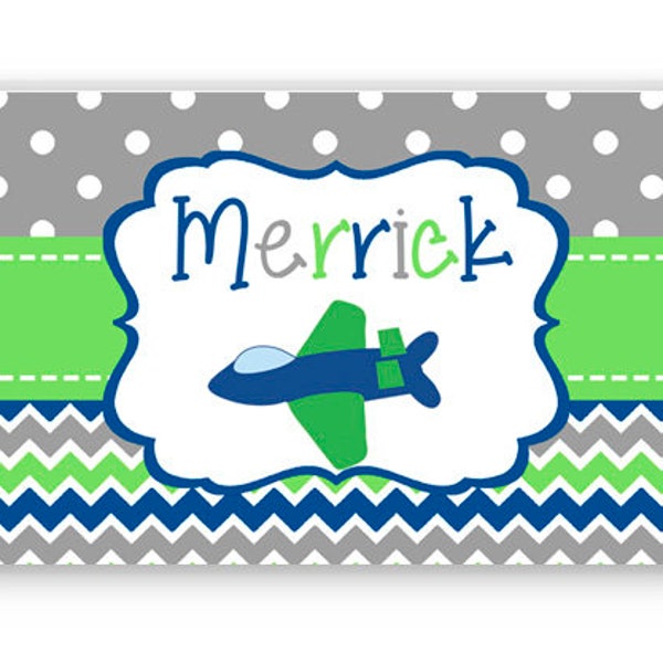 Personalized  Placemat, Kids Personalized Place Mat, Airplane Personalized Gift, Plane Place mats, Kids Personalized Gifts, Airplane Gift