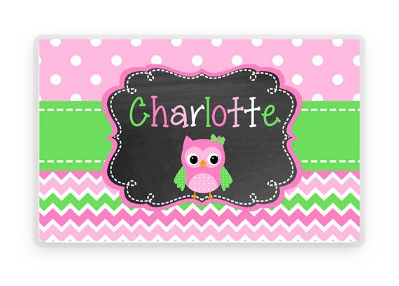 Kids Placemat, Owl Personalized Placemat, Owl Personalized Gift, Owl Personalized Placemat, Kids Personalized Gifts, Placemat, KIds Gifts Il_570xn