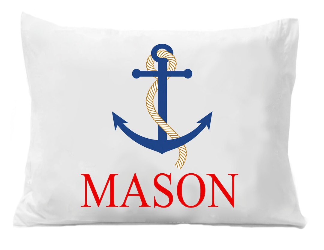 Beach Pillowcase Anchor Pillow Case Standard Personalized Etsy