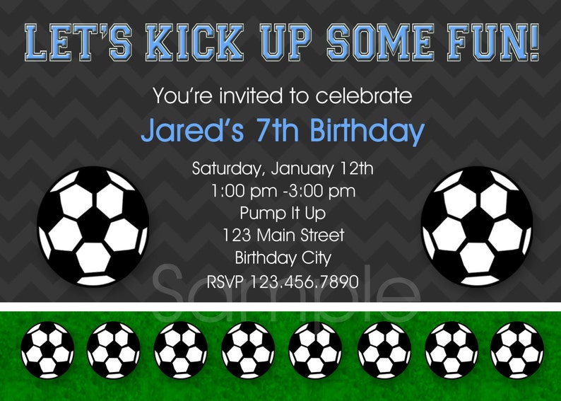 Soccer Birthday Invitation Soccer Birthday Party Invitation Printable image 4