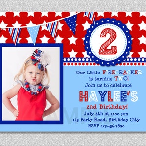 4th of July Birthday Invitation: Red, White & Blue (Printable)
