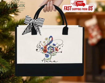 Music Teacher Tote Bag – Canvas, 15 X 13.3 Inches, Teacher Appreciation Gift, Reusable Shopping Bag - View #3