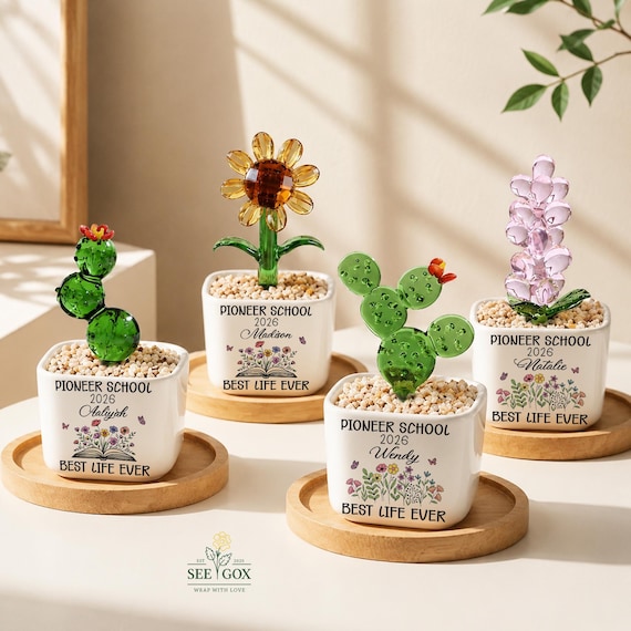 Pioneer School Mini Glass Flower Pot, Pioneer School Pot, Pioneer Gift, Best Life Ever, JW Pioneer School Gift, JW Gift, Pioneer 2026 Gifts
