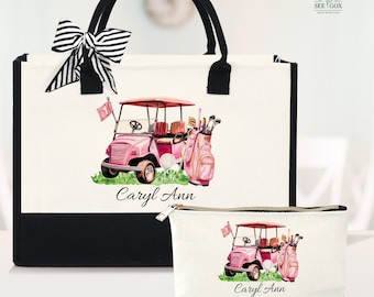 Personalized Golf Cart Bag, Golf Gift Women, Golfing Gift Ideas, Golf Tote Bag,Golf Wristlet,Golf Lover Gift, Golf Car Gift, Golf Club Bag
