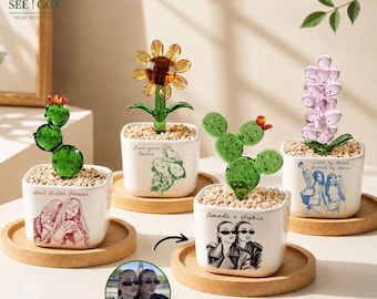 Custom Best Friend Photo Flower Pot, Photo Gifts for Best Friend, Birthday Gift For Bestie,Bridesmaid Proposal,Wedding Gift for Her,BFF Gift