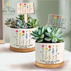 Floral Friends Flower Pot, Custom Plant Pot for Friendship, Plant Pot  Friendship, Best Friends Gifts, Friends Sisters Gifts, Birthday Gifts