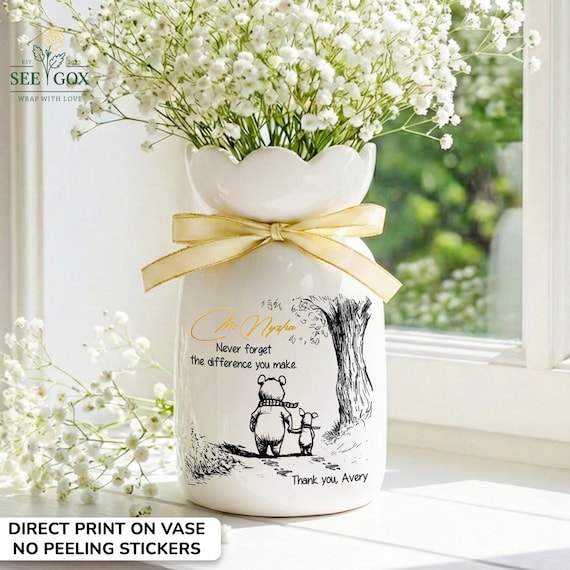 Personalized Teacher Thank You Flower Vase, Thank You Teacher Gift, Teacher Vase, Teacher Appreciation Gift, Teacher Gift, Thank You Gifts