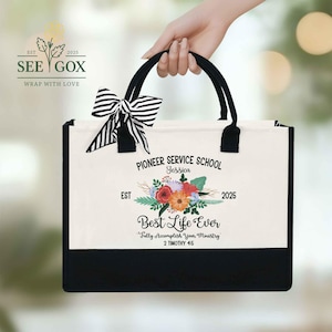 Personalized Pioneer School Tote Bag, JW Pioneer School 2025 Gift, Pioneer School Gift Bag, JW Pioneer Gift, Best Life Ever Bag, JW Gift