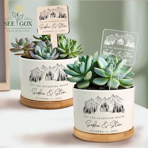 Wedding Gift, Personalized Wedding Plant Pot, Engagement Flower Pot, Let The Adventure Begin, Couple Gift, Anniversary Gift, Newlywed Gift