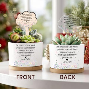 Custom Thank You Gift, Team Plant Pot, Thank You Keepsake, Flower Pot Gift For Friends, Christmas Gift For Teacher, Coworker Gift, Boss Gift