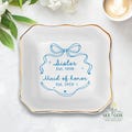 Maid of Honor Gift, Personalized Ceramic Ring Dish, Custom Jewelry Dish, Christmas Gift for Bridesmaid or Sister, Holiday Keepsake for Her product logo