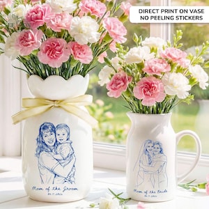Photo Gift for Mom, Flower Vase for Mom, Custom Photo Mother of The Groom, Mother of the Bride Photo Gifts,Birthday Gifts for Mom Photo Gift