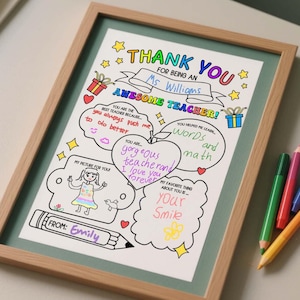 Presente de agradecimento ao professor, Feliz Dia do Professor para imprimir, Página para colorir para imprimir, Aluno/Professor, Download digital oportuno, PDF