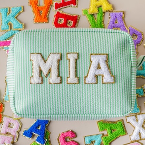 Custom Letters Towel Chenille Embroidered Patches, Sew Gold Trim Capital Embroidered Name, Gold Glitter Letter Trim, Bags Jacket Iron On
