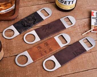 Personalized Leather Bottle Opener, Customized Groomsmen Gift, Party Souvenirs, Boyfriend Gift, Birthday Gift, Party Favor, Bachelor Party