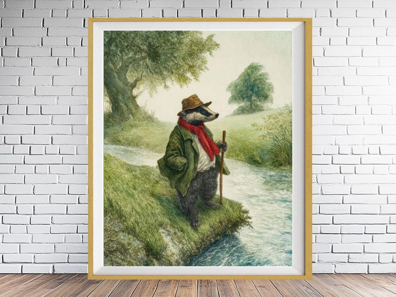 Wind in the Willows Nursery Art, Discounted Set of 4 Prints, Badger ...