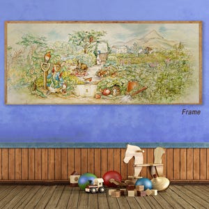 Beatrix Potter Art, Peter Rabbit Print, Nursery Art, Nursery Autumn Art, Boho Nursery Print, Childrens Books, Kids Room Decor pano1 #ana156