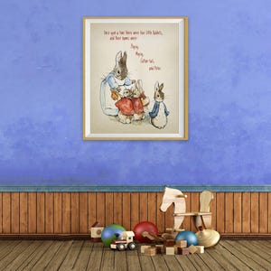 Peter Rabbit Print, Nursery Art Beatrix Potter, Vintage Children&#39;s Book Illustration, Bunny Print, Nursery Decor Baby Shower Gift st1 #ana15