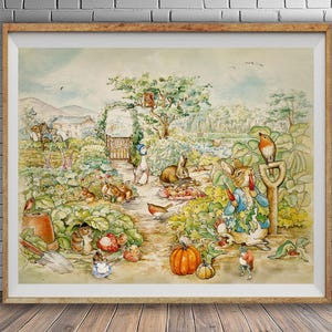 Nursery Art - Beatrix Potter Peter Rabbit Print - Children&#39;s Book Nursery Decor, Sweet Baby Shower Gift from Childrens Book st1 #ana8