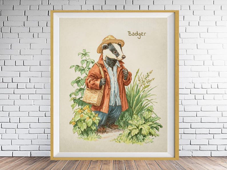Wind in the Willows Nursery Art, Discounted Set of 4 Prints, Badger ...
