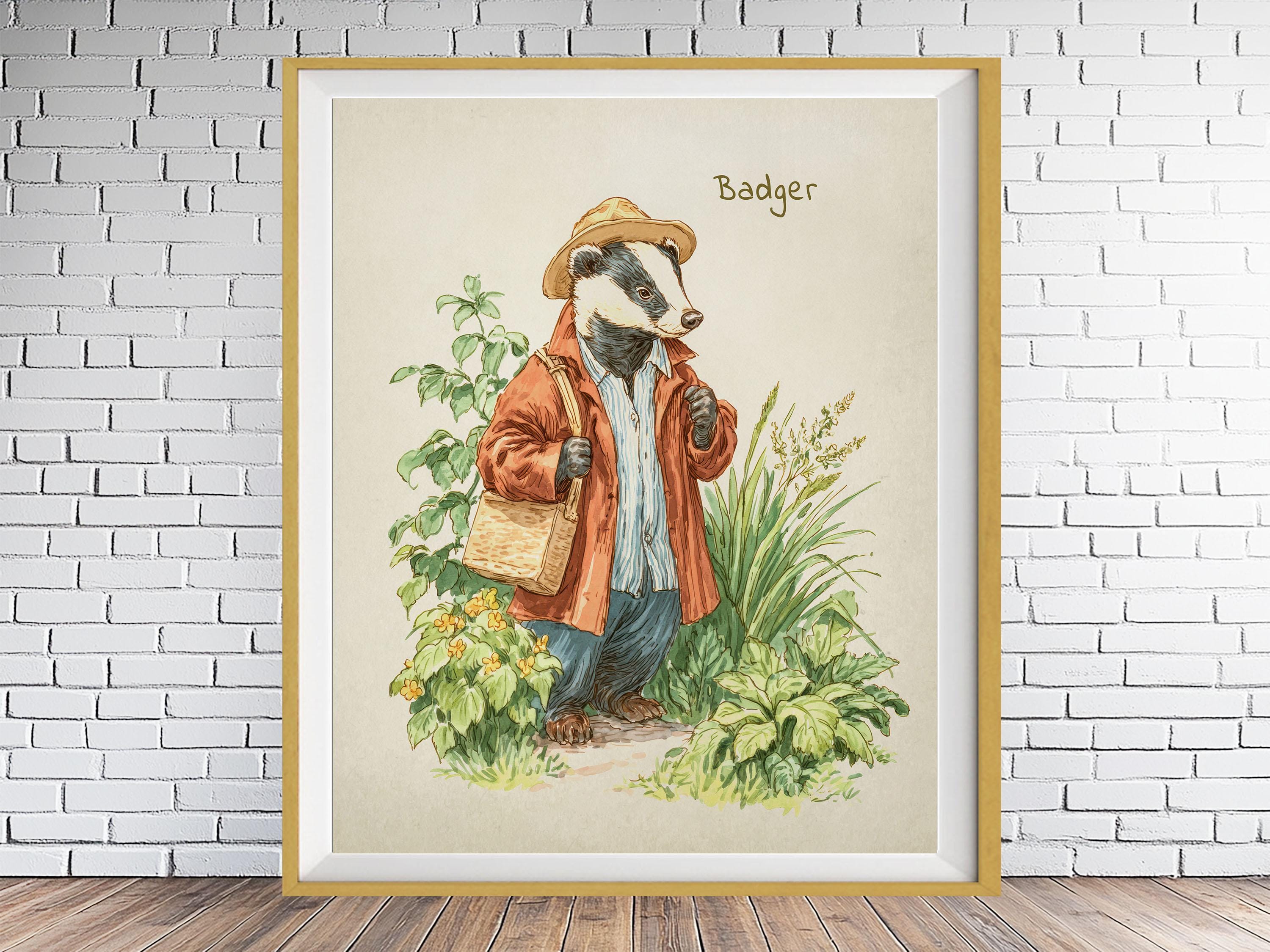 Wind in the Willows Nursery Art, Discounted Set of 4 Prints, Badger ...