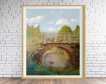 Nursery Art, Winnie the Pooh Print, EH Shepard, AA Milne, Elegant Boho Nursery Decor, Kids Room, Shower Gift, Childrens Book st1 #ana31