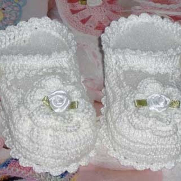 Crochet Mary Jane Baby Booties | Crochet Baby Booties | Reborn Doll Shoes | 0-3 Months | White | Baby Shower Gift | Handmade Baby Shoes