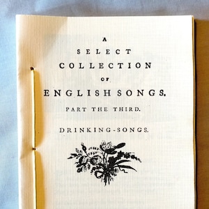 A Select Collection of English Songs - Drinking Songs
