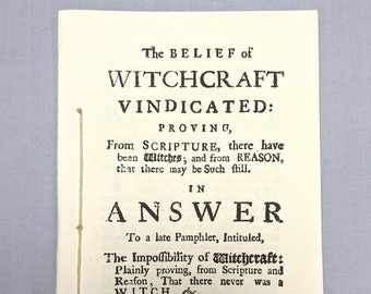 The Belief of Witchcraft Vindicated