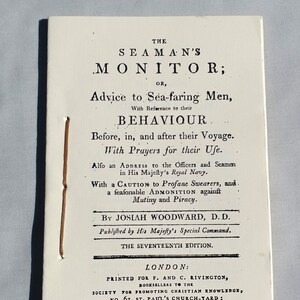 The Seaman&#39;s Monitor or Advice to Sea-Faring Men