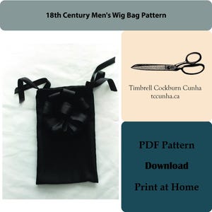 18th Century Men's Wig Bag Pattern