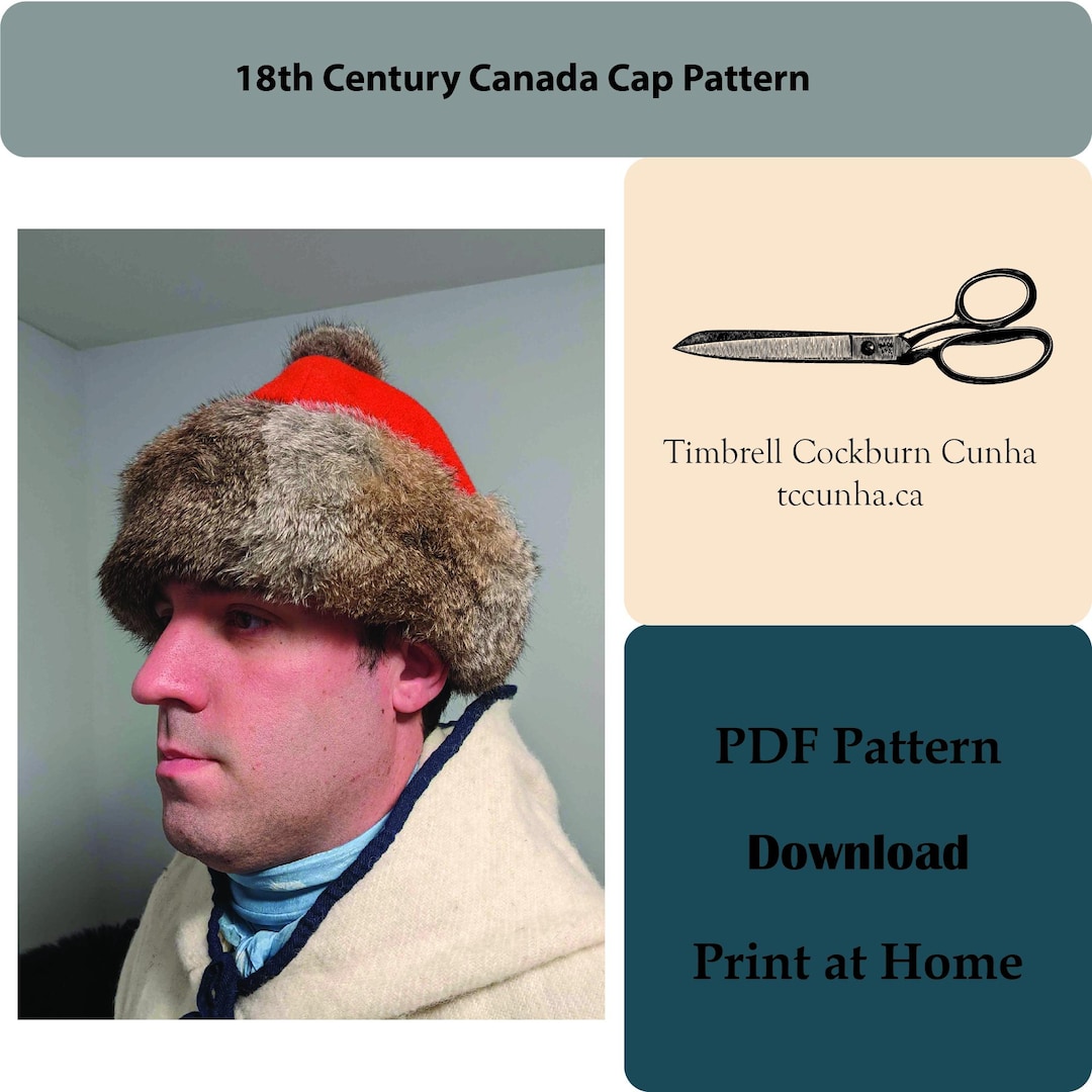 18th Century Canada Cap Pattern - Etsy