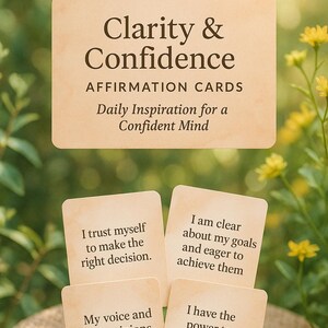 Cartes d'affirmation de clarté et de confiance – 24 citations positives à imprimer sur l'estime de soi et la motivation | Mindset Magic Co.
