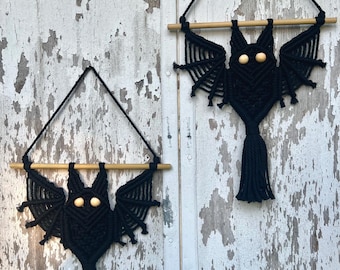 Bat Macrame Wall Hanging | Halloween Decoration